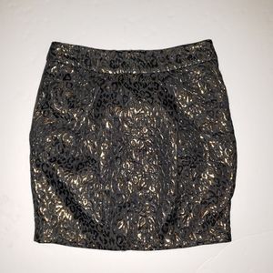 Michael Kors Skirt Womens 4 Black Gold Animal